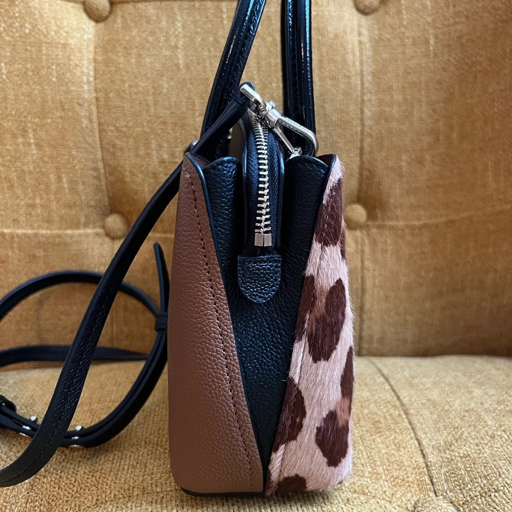 ~SOLD~ Kate Spade NY Margaux Haircalf Mini Satchel Crossbody Bag Leopard Print - Picture 4 of 14